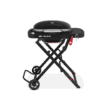 Weber Traveler Compact Portable Gas Barbecue in Black with Folding Cart