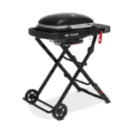 Weber Traveler Compact Portable Gas Barbecue in Black with Folding Cart - Image 2