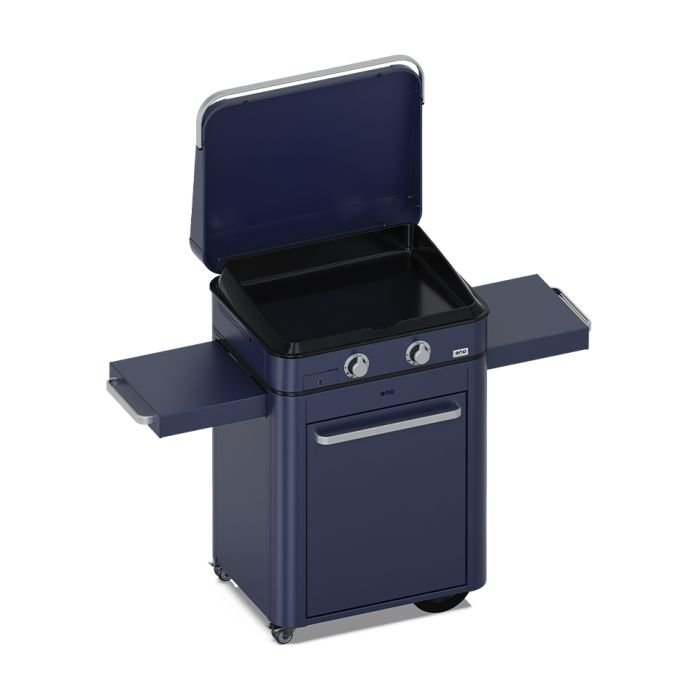 ENO Enosign 65 Plancha Trolley in Navy Blue with Folding Shelves - Image 3