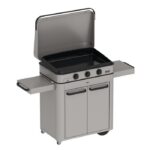 Combo Enosign 80 Inox Stainless Steel Gas Plancha with Trolley and Soft-Close Lid - Image 4