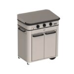 Combo Enosign 80 Inox Stainless Steel Gas Plancha with Trolley and Soft-Close Lid - Image 5
