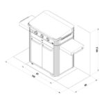 ENO Enosign 80 Stainless Steel Plancha Trolley in Navy Blue with Folding Shelves - Image 10