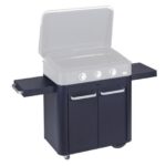 ENO Enosign 80 Stainless Steel Plancha Trolley in Navy Blue with Folding Shelves