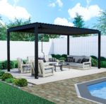 Backyard Discovery Sarasota Galvanised Steel Louvered Pergola with PowerPort - Image 2