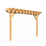 Creekvine Designs Monterrey Western Red Cedar Pergola 3 x 14 ft with Lattice Privacy Panel - Image 5