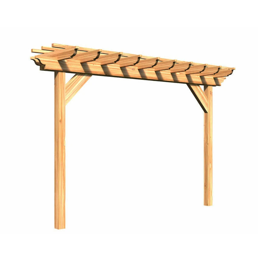 hw-101-image-1.png Creekvine Designs Monterrey Western Red Cedar Pergola 3 x 14 ft with Lattice Privacy Panel - Image 1
