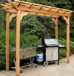 Creekvine Designs Monterrey Western Red Cedar Pergola 3 x 14 ft with Lattice Privacy Panel - Image 4