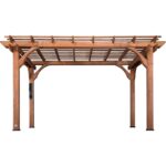 Backyard Discovery Somerville 14 ft x 10 ft Cedar Pergola with PowerPort, Dark Walnut