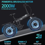 Ridstar H20Pro Folding Electric Bike 750W 48V 14Ah 20in x 4.0in Fat Tyre 7-Speed - Image 7