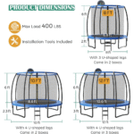 Giantex Outdoor Trampoline with Enclosure and Ladder in 8 ft, 10 ft & 12 ft, ASTM Approved - Image 6