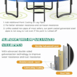 Giantex Outdoor Trampoline with Enclosure and Ladder in 8 ft, 10 ft & 12 ft, ASTM Approved - Image 7