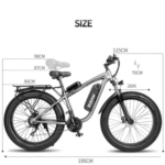 Ridstar E26 Pro Dual-Motor 2000 W 48 V Fat-Tyre Electric Bike with Full Suspension - Image 3