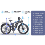 Ridstar E26 Pro Dual-Motor 2000 W 48 V Fat-Tyre Electric Bike with Full Suspension - Image 4