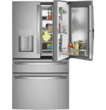 GE Profile 27.9 cu ft Smart French Door Refrigerator, Fingerprint-Resistant Stainless Steel - Image 4