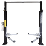 Asymmetric 2-Post Clear-Floor Car Lift 9,000 lb Heavy-Duty in Black