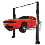 Asymmetric 2-Post Clear-Floor Car Lift 9,000 lb Heavy-Duty in Black - Image 2