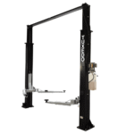 Asymmetric 2-Post Clear-Floor Car Lift 9,000 lb Heavy-Duty in Black - Image 3
