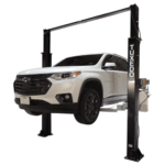 Asymmetric 2-Post Clear-Floor Car Lift 9,000 lb Heavy-Duty in Black - Image 4