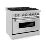 ZLINE 36 in Professional Dual Fuel Range with 4.6 cu ft Convection Oven, Fingerprint-Resistant Steel