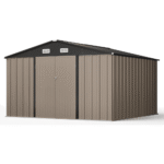 VEIKOUS 10 ft x 10 ft Galvanised Steel Outdoor Storage Shed in Grey, 100 sq ft