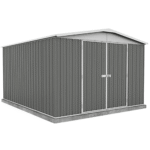 VEIKOUS 10 ft x 12 ft Galvanised Steel Outdoor Storage Shed in Grey, 120 sq ft