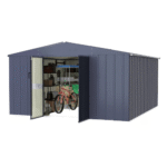 VEIKOUS 10 ft x 12 ft Galvanised Steel Outdoor Storage Shed in Grey, 120 sq ft - Image 2
