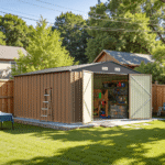 Patiowell 10 ft x 12 ft Outdoor Metal Storage Shed with Sloped Roof and Vents, 119 sq ft - Image 2