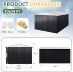 Patiowell 10 ft x 12 ft Metal Garden Storage Shed, Galvanised Steel, 119 sq ft - Image 3