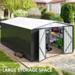 Patiowell 10 ft x 12 ft Metal Garden Storage Shed, Galvanised Steel, 119 sq ft - Image 8