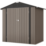 Patiowell 10 ft x 12 ft Galvanised Steel Storage Shed with Double Lockable Doors, 119 sq ft