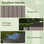 Patiowell 6 ft x 4 ft Brown Metal Outdoor Storage Shed with Sloping Roof and Lockable Doors - Image 4