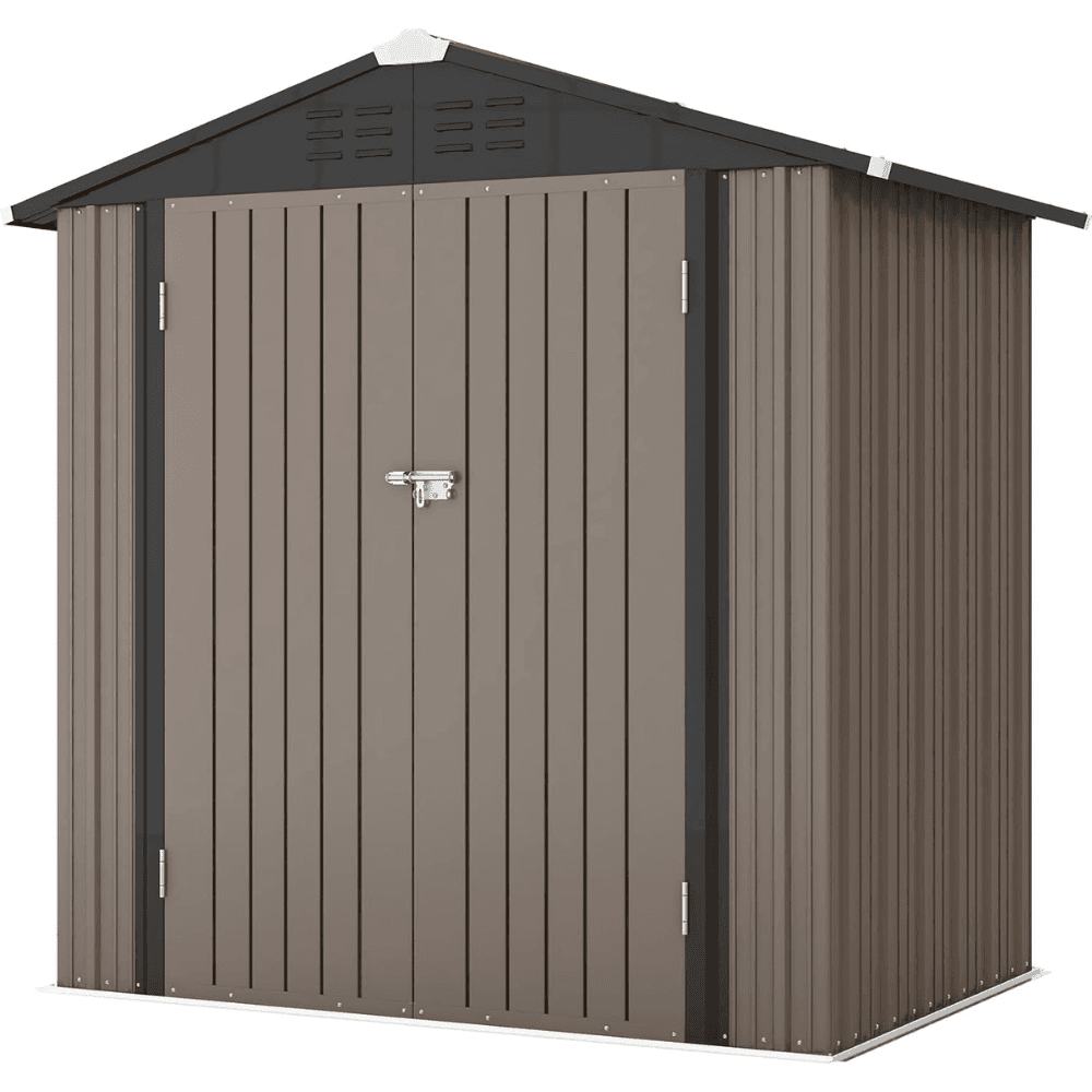 hw-239-image-1.png CRAFTSMAN 7 x 7 ft Resin Storage Shed with Floor, Double Doors and Built-In Ventilation - Image 1