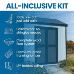 Gardena 8 x 6 ft Outdoor Wood Utility Shed with Saltbox Roof and DIY Assembly Kit - Image 9