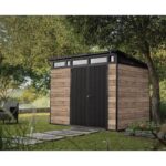Keter Signature 9 x 7 ft Storage Shed with Pine Graphite Wood-Grain DecoCoat Finish - Image 2