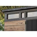 Keter Signature 9 x 7 ft Storage Shed with Pine Graphite Wood-Grain DecoCoat Finish - Image 3