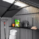 Lifetime 10 ft x 8 ft Outdoor Storage Shed with Adjustable Shelving, Grey - Image 10
