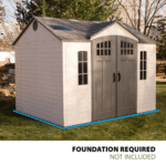 Lifetime 10 ft x 8 ft Outdoor Storage Shed with Adjustable Shelving, Grey - Image 2