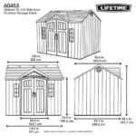 Lifetime 10 ft x 8 ft Outdoor Storage Shed with Adjustable Shelving, Grey - Image 4