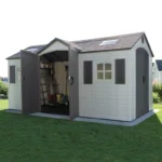 Lifetime 15 ft x 8 ft HDPE Outdoor Storage Shed, Steel-Reinforced, with Shelving and Windows - Image 3