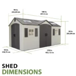 Lifetime 15 ft x 8 ft HDPE Outdoor Storage Shed, Steel-Reinforced, with Shelving and Windows - Image 4