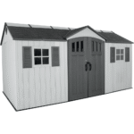 Lifetime 15 ft x 8 ft Dual-Entry Outdoor Storage Shed, Grey