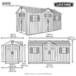 Lifetime 15 ft x 8 ft Dual-Entry Outdoor Storage Shed, Grey - Image 10