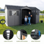 Lifetime 15 ft x 8 ft Dual-Entry Outdoor Storage Shed, Grey - Image 8
