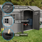 Lifetime 15 ft x 8 ft Rough Cut Backyard Storage Shed with Floor - Image 5