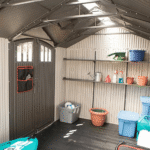 Lifetime 8 ft x 17.5 ft Dual-Entry Outdoor Storage Shed, Tan - Image 5