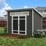 Olympia 10 ft Wood Storage Shed, LP SmartSide Siding with Floor and Windows - Image 2