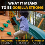 Gorilla Playsets Mountaineer Treehouse Cedar Swing Set with Tube Slide and Sandbox - Image 3