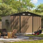 Patiowell 10 ft x 8 ft Storage Shed with Windows, Sloped Roof and Lockable Door - Image 3