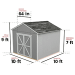 Rookwood 10 ft x 10 ft Wood Storage Shed with Floor, Engineered Timber Siding - Image 2