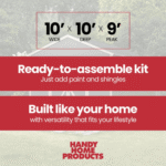Rookwood 10 ft x 10 ft Wood Storage Shed with Floor, Engineered Timber Siding - Image 7